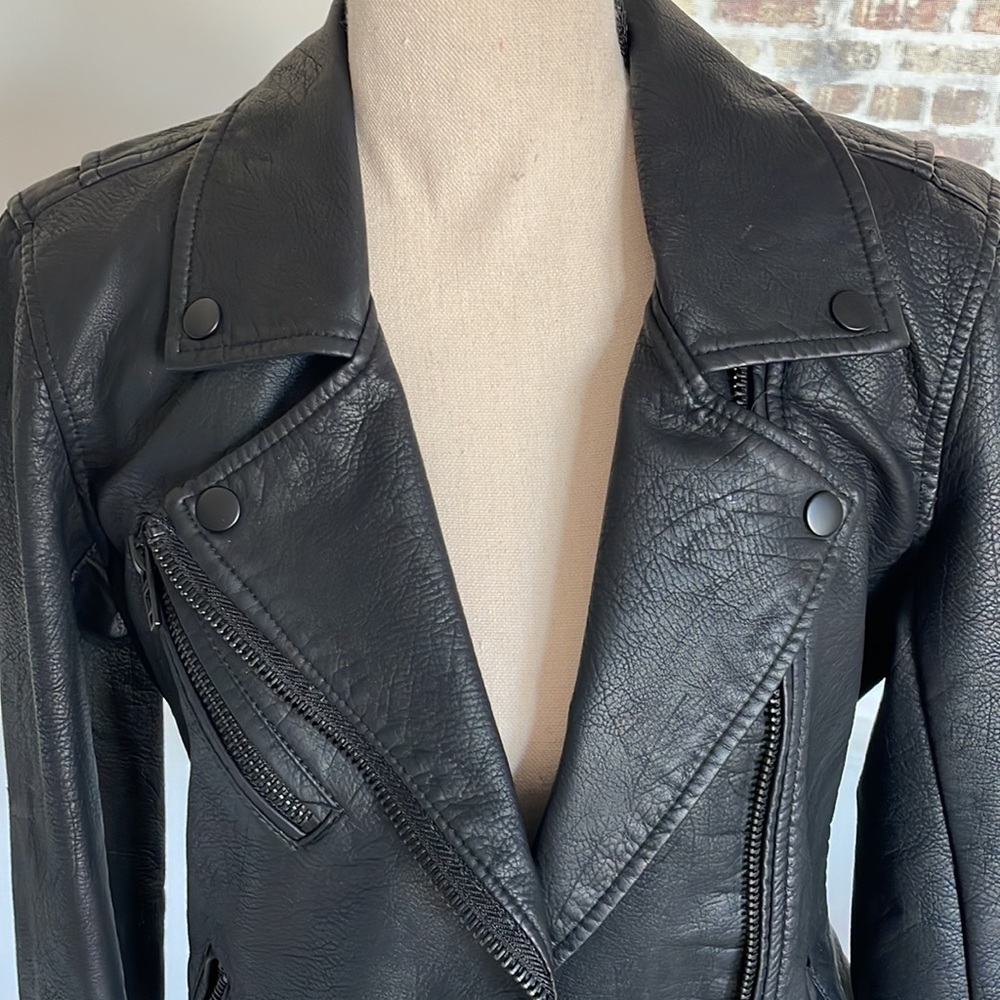 Blank NYC Onyx faux leather moto jacket